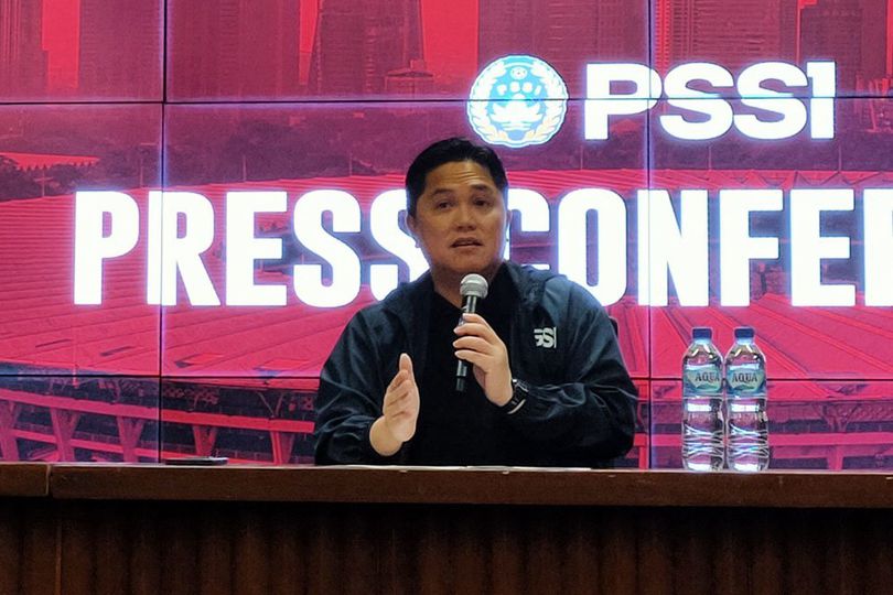 Erick Thohir saat Press Conference PSSI terakhir