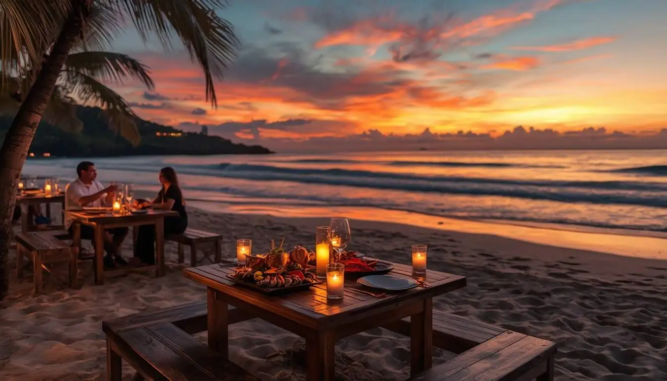 Dinner di Jimbaran Bali dengan pemandangan sunset di tepi pantai