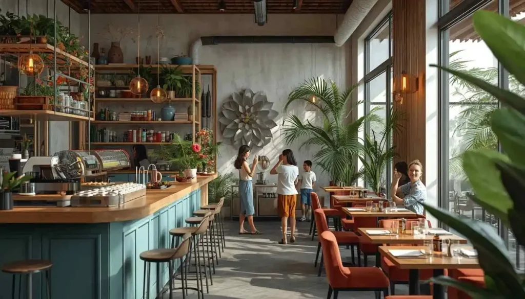 interior cafe instagramable murah di bali dengan desain estetik