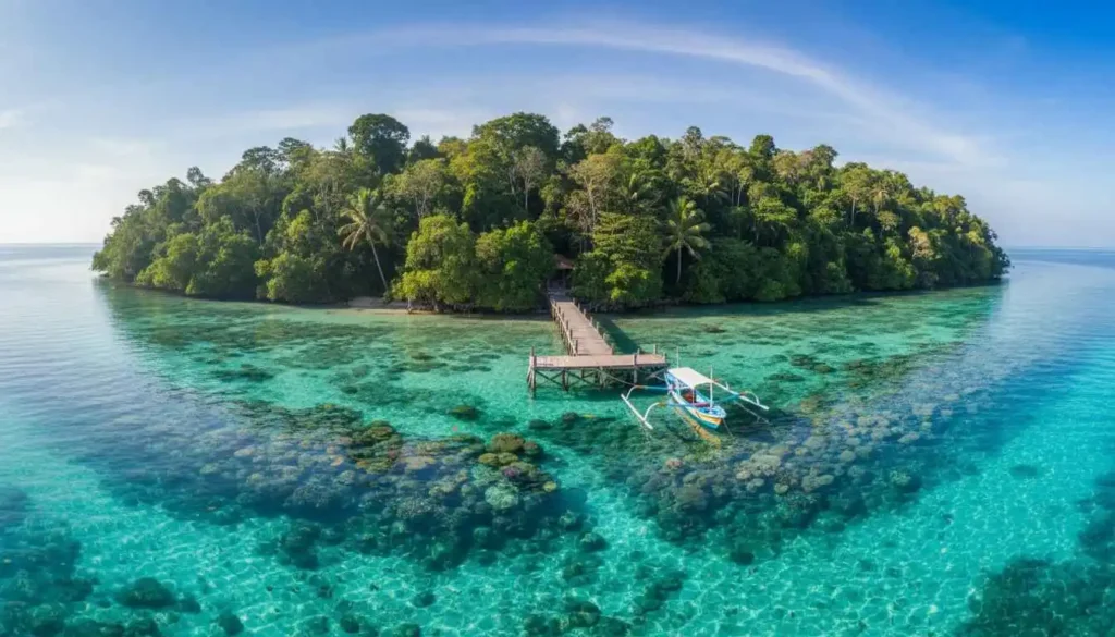 pulau menjangan di west bali national park dengan air laut jernih