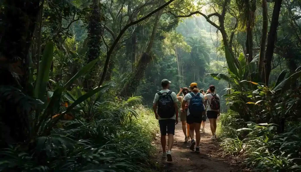 wisatawan trekking dan bird watching di west bali national park