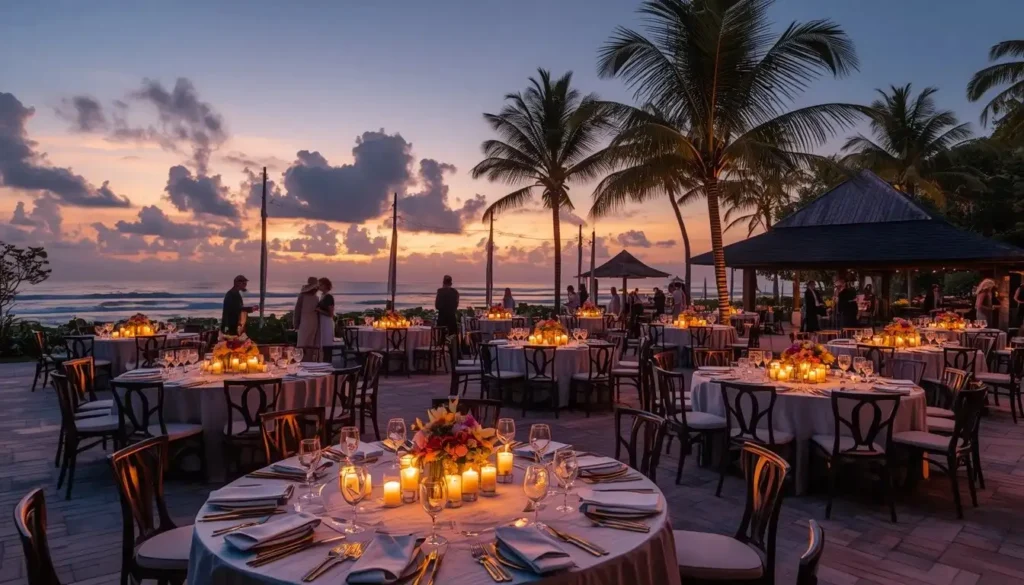 dinner romantis di jimbaran bali saat sunset