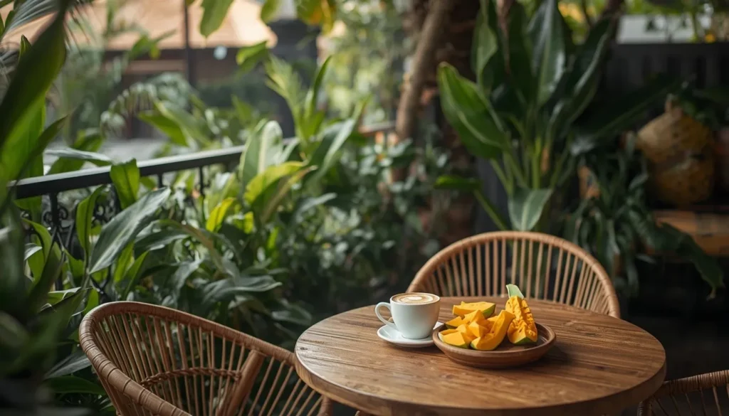 Luxury villa in Canggu Bali with a private swimming pool surrounded by tropical palm trees.